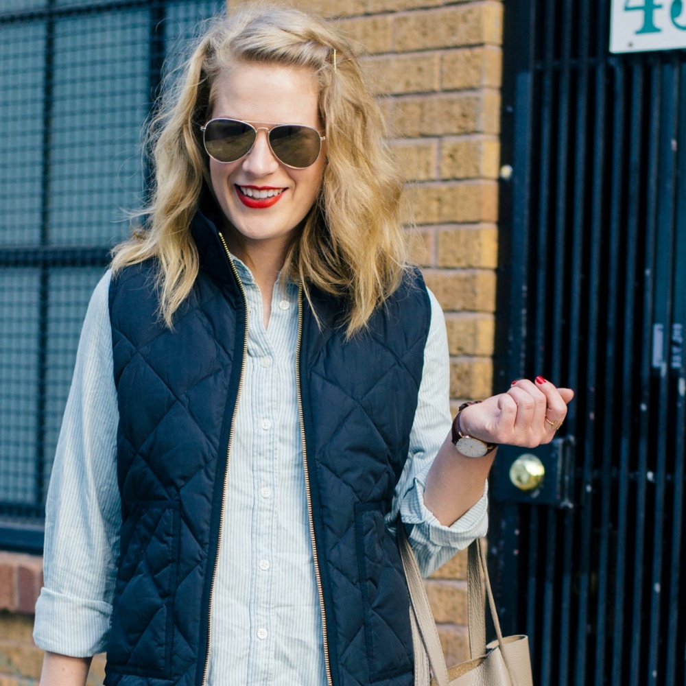 J. Crew black excursion puffer vest